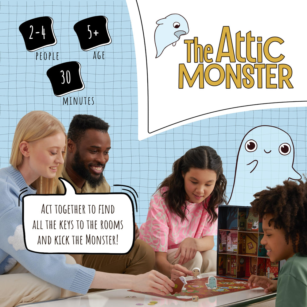 Roast & Toast Games The Attic Monster key-hunt highlights cooperative quest for kids.
