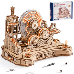 ROBOTIME 3D marble run assembly process highlights precision fittings for a satisfying build.