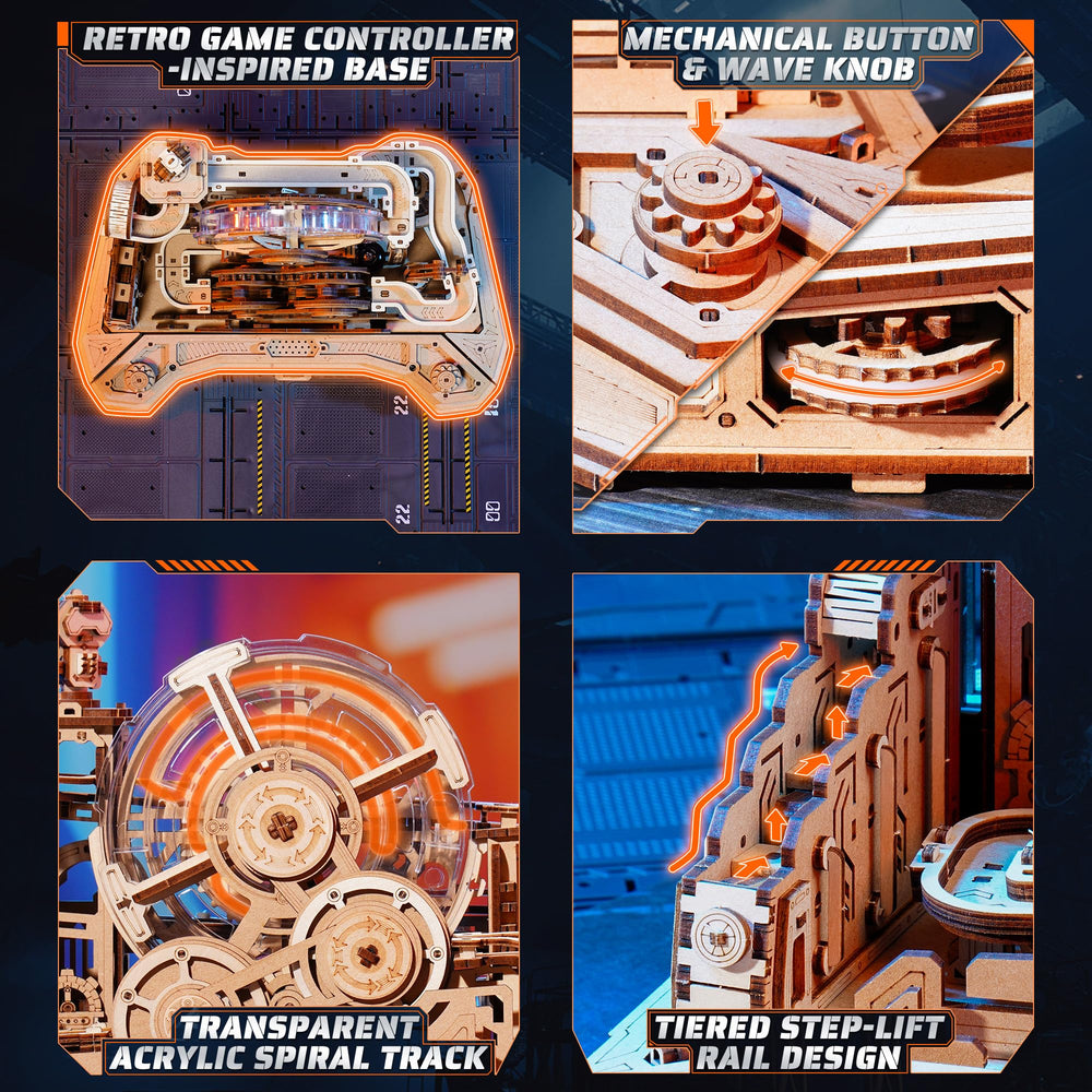 ROBOTIME 3D marble run four-controls offer real-time route decisions.