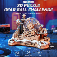 ROBOTIME 3D marble run six mechanisms core showcases varied motion for engaging play.