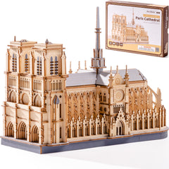ROBOTIME Notre-Dame 3D puzzle parts interlock for a satisfying build.