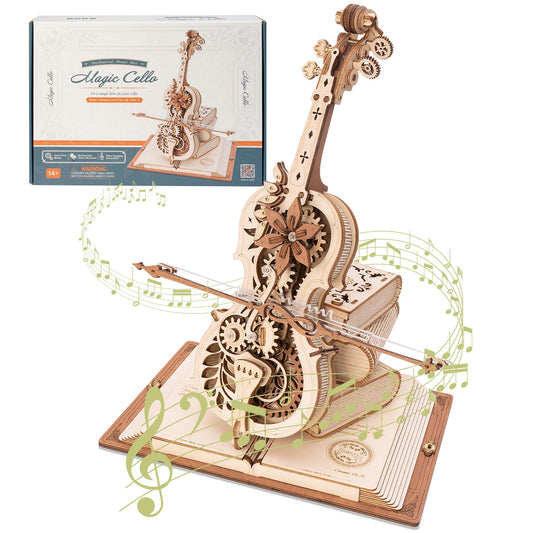 ROBOTIME AMK63 Magic Cello model ready for decorative display