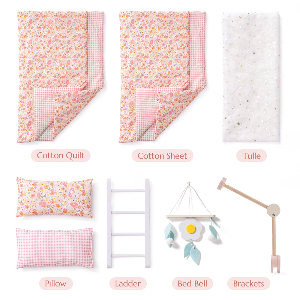 ROBOTIME pillow and quilt details enhance cozy naptime scenes.