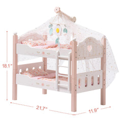 ROBOTIME bunk bed stackable design shows two levels for shared storytelling.