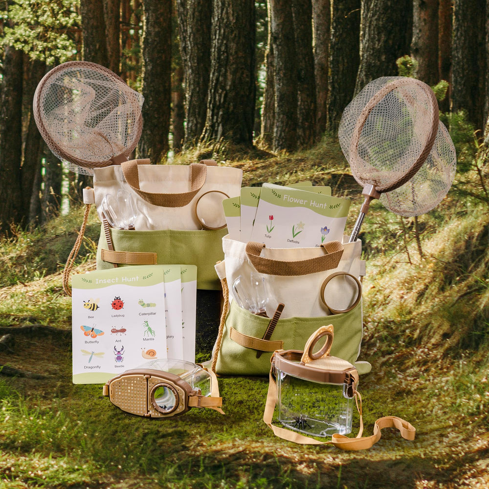 ROBOTIME carry bag in use, convenient transport for kids on nature trips.