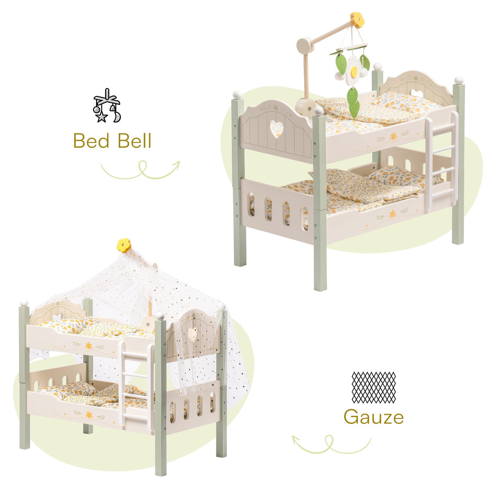 ROBOTIME bunk bed with removable ladder for flexible layouts