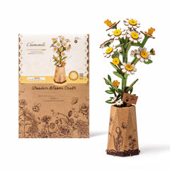 ROBOTIME chamomile wooden flower puzzle for elegant desk decor