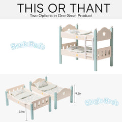 Robotime bunk bed fits 18-inch dolls like American Girl.