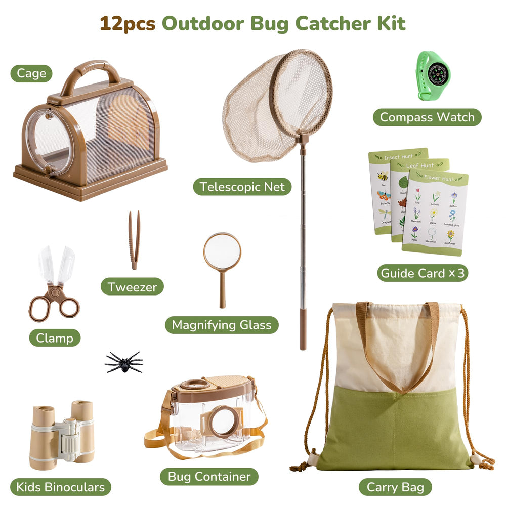 ROBOTIME Explorer Kit butterfly net for safe catching.