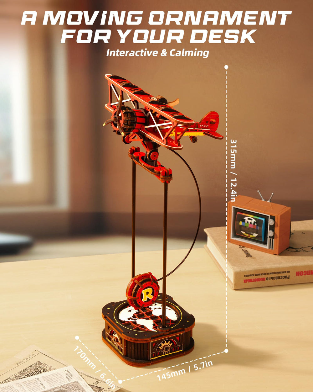 ROBOTIME gravity plane model makes a thoughtful gift for aviation lovers.