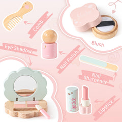 ROBOTIME handheld mirror and comb deliver complete pretend beauty salon experience.