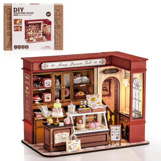 Robotime Honey Dessert Talk exterior design, ideal for charming shelf display.