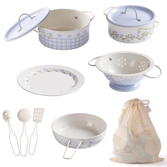 ROBOTIME Kids Pots and Pans Playset stockpot for imaginative pretend meals