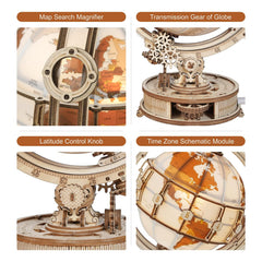 ROBOTIME Luminous Globe ST003 immersive glow for desks or shelves.