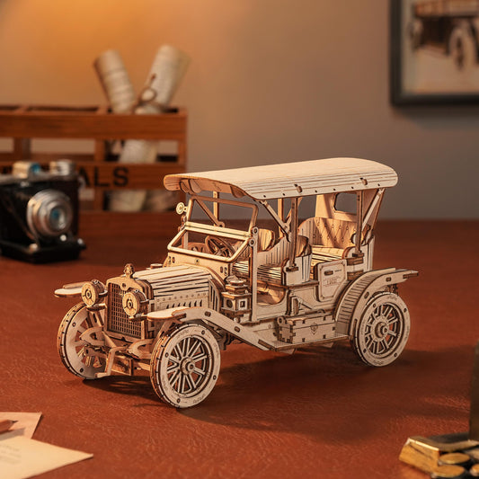 ROBOTIME MC801 vintage car model, 1:15 replica for elegant home décor and display