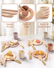 ROBOTIME play kitchen dishes set cups and saucers for role-play tea