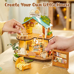 ROBOTIME Puppy's Cozy Villa gift-ready box for a thoughtful present