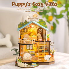 ROBOTIME Puppy's Cozy Villa ladder feature adding height and charm