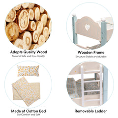 Robotime removable ladder feature enhances bunk bed play.