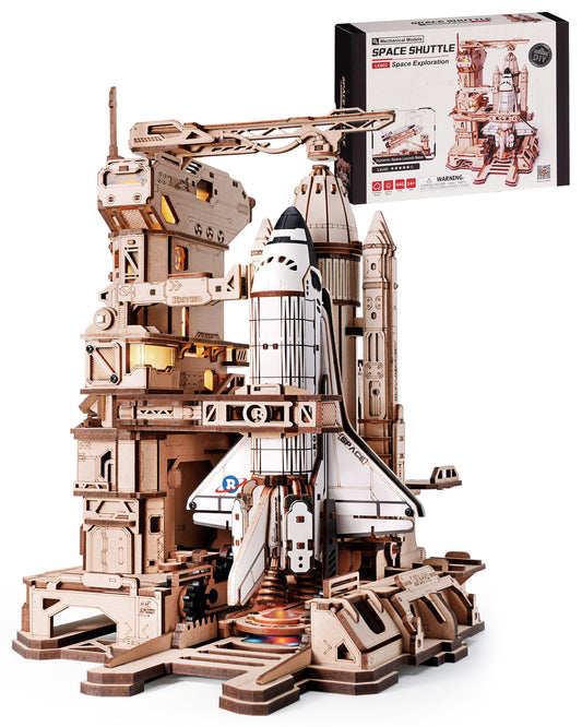 ROBOTIME Space Shuttle puzzle assembly with precise pieces for smooth build.
