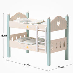 Robotime two-in-one doll bed blue front view for versatile play.