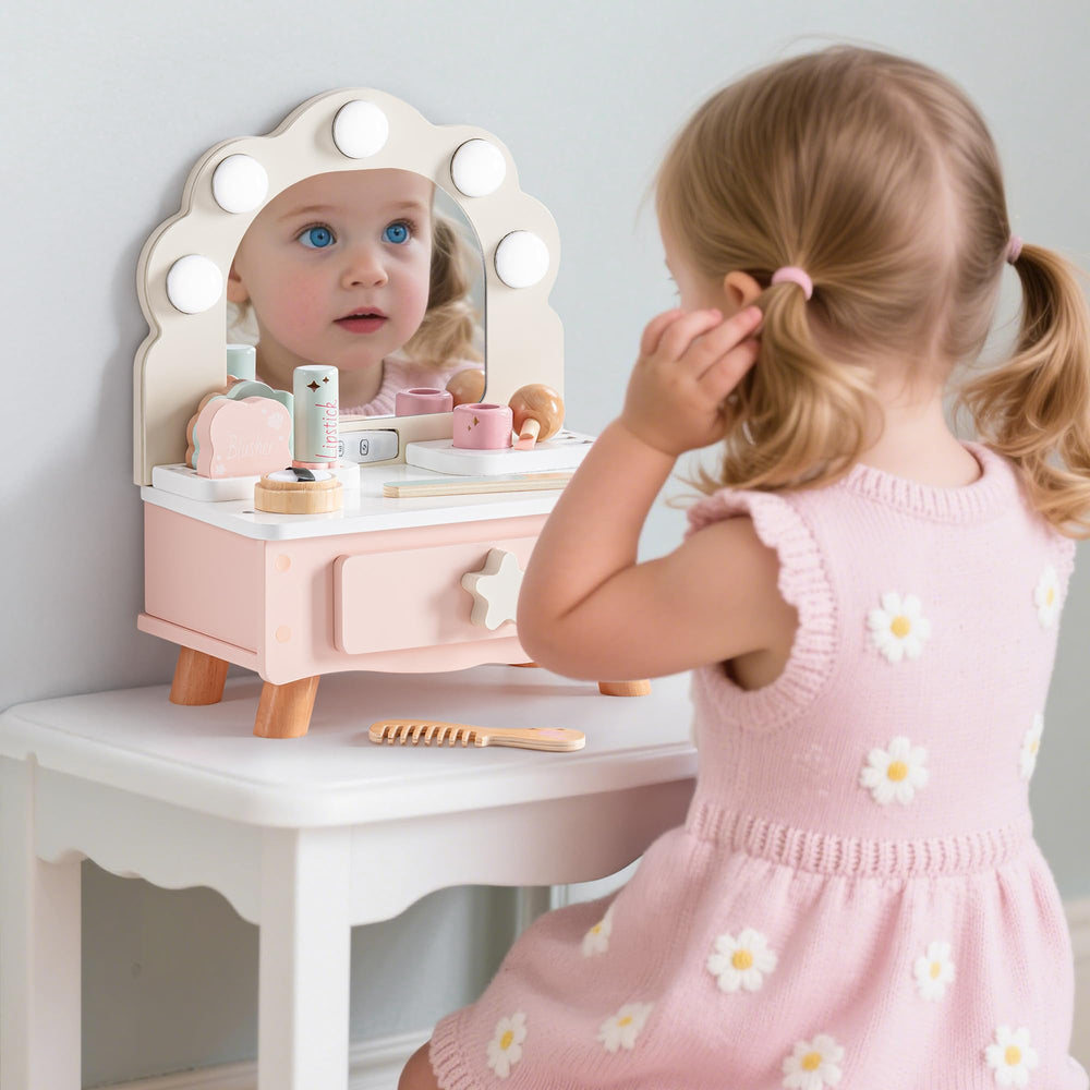 ROBOTIME vanity with three light modes enhances dressing-up moments.