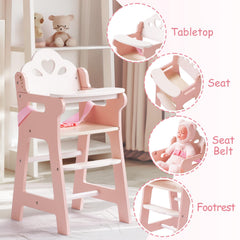 Robotime wooden doll furniture footrest supports comfortable pretend meals.