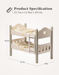 ROBUD 20-inch doll bunk bed with detachable ladder for versatile setups