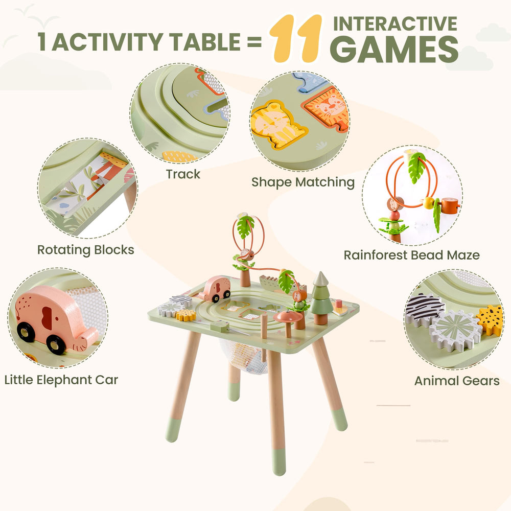 ROBUD Activity Table mini gong introduces playful sound cues for sensory exploration.
