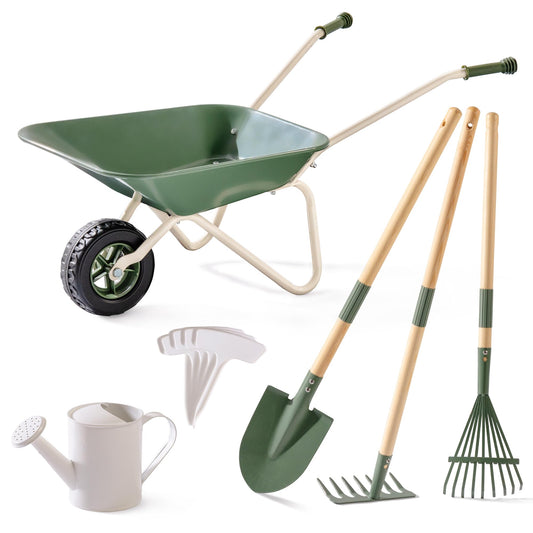 ROBUD Kids Wheelbarrow with tools encourages hands-on outdoor play and early STEM exploration.