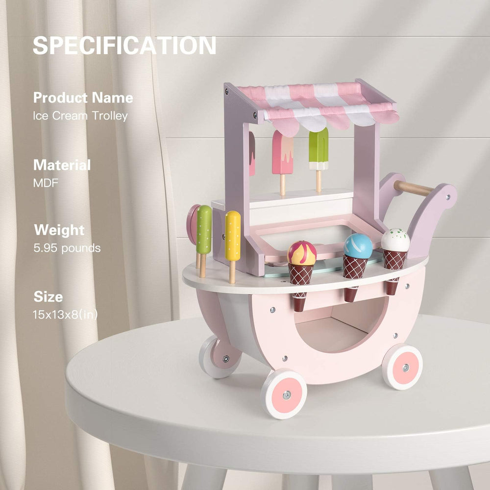 ROBUD pink ice cream cart inspires joyful storytelling during playtime.