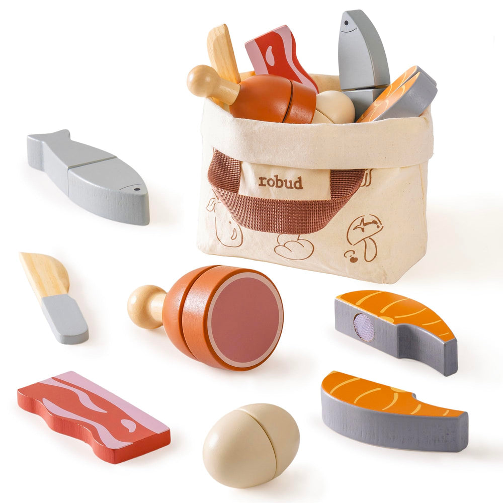 ROBUD salmon slice for realistic pretend play and imaginative meal prep.