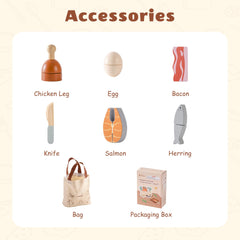ROBUD wooden knife for safe cutting during imaginative play.