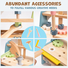 ROBUD wooden tool saw with bright blade for lifelike role play.