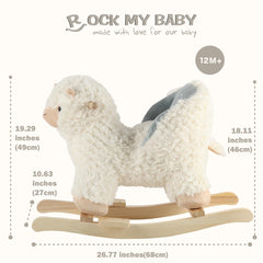 Rock My Baby cream alpaca rocker emphasizes finish and cozy design.