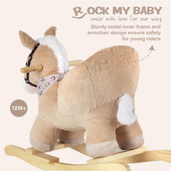 Rock My Baby caramel harness area helps secure and align the little rider.