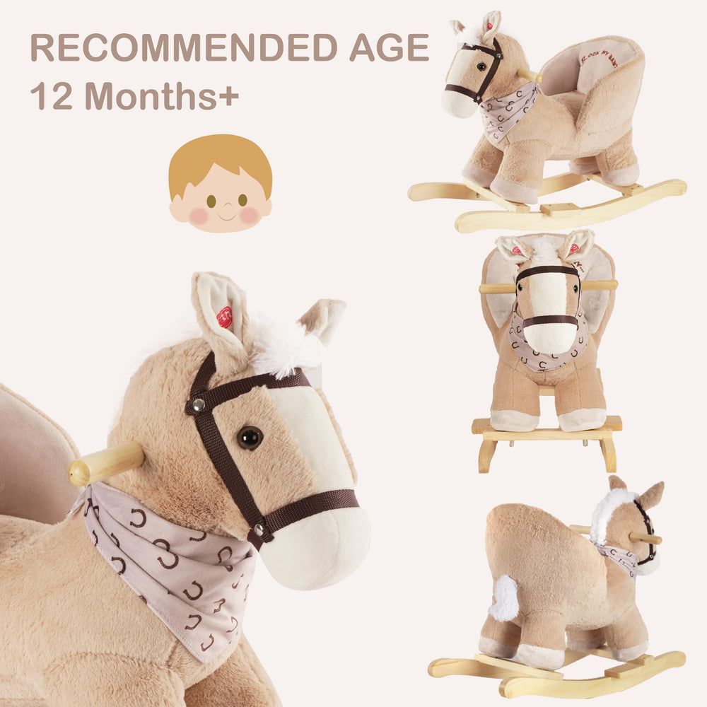 Rock My Baby side view shows sturdy wooden rails and plush body.