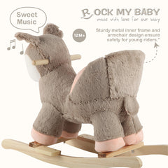 Rock My Baby sturdy wooden rails and metal frame ensure stability.