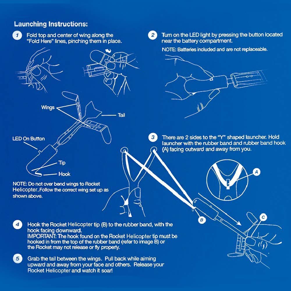 As seen on TV Rocket Copters pack with six copters and launchers.