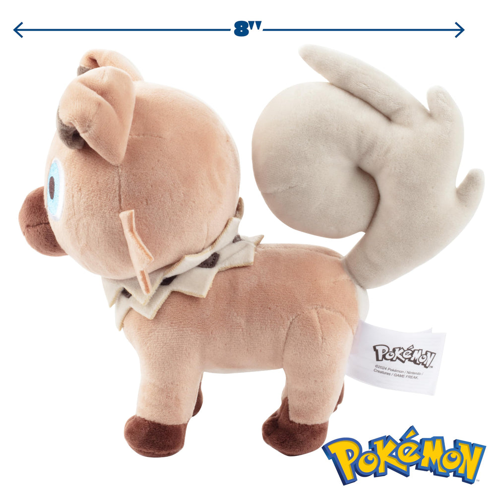 Rockruff plush close-up showing soft fur texture for gentle hugs