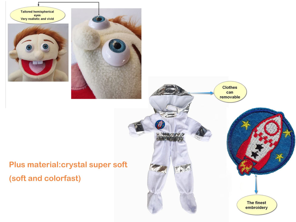 Rodayna puppet with removable clothes and hat design for dress up play