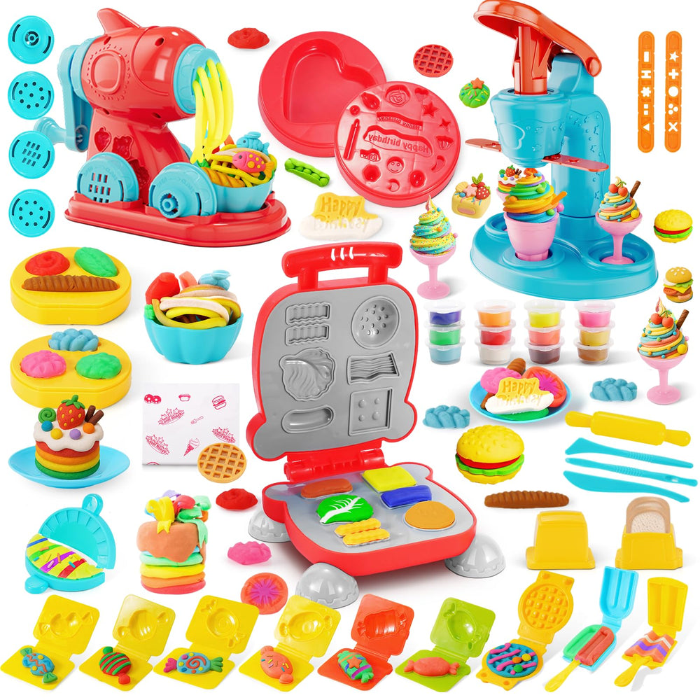 Rodsucs 3in1 dough set ice cream maker for kids encourages imaginative play and taste-building through pretend desserts