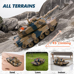 ROGALALY RC Tank Set climbs slopes up to 45 degrees.