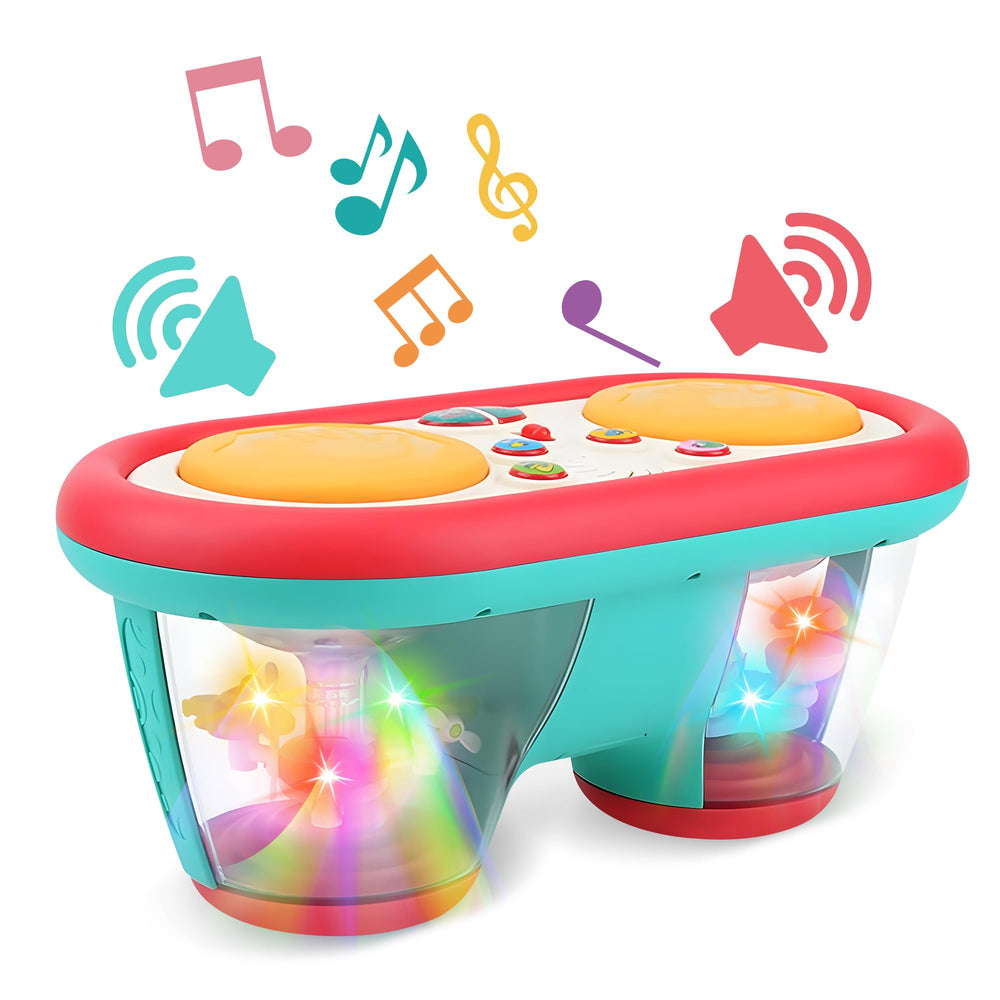 ROHSCE baby drum light-up toy enhances early sensory exploration