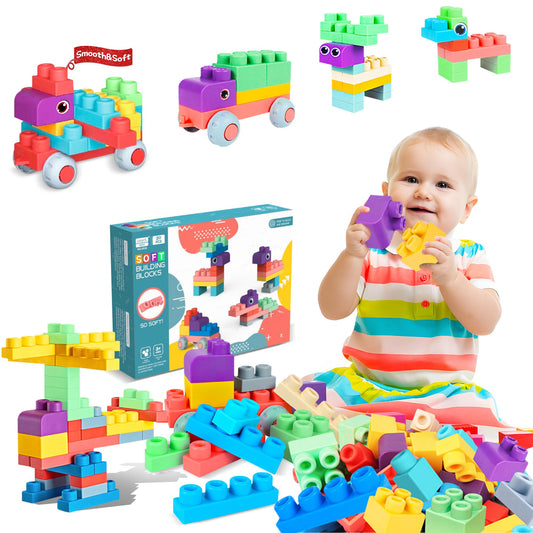 ROHSCE soft blocks for toddlers with bright colors promote early exploration and grip.