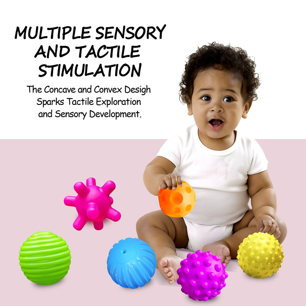 ROHSCE squeaky massage ball enhances auditory awareness during grasping and rolling.