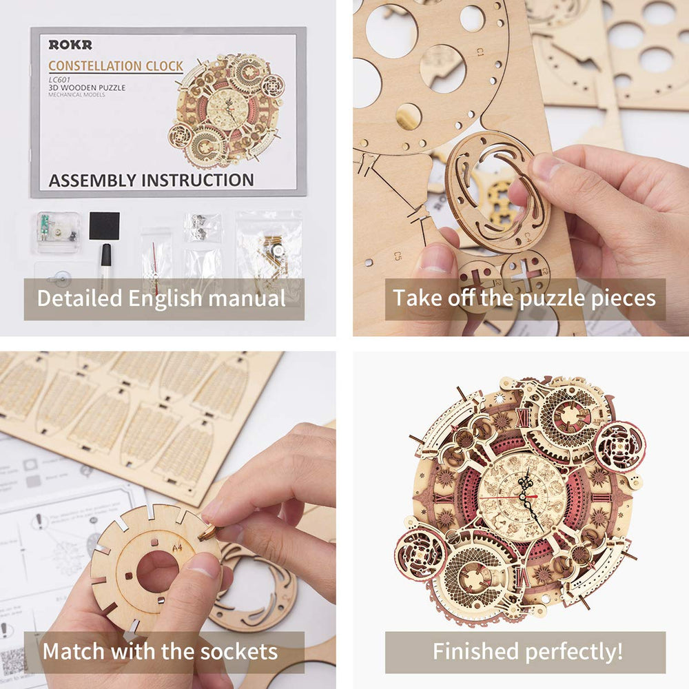 ROKR calendar gears show month/day/week indicators for functional decor.