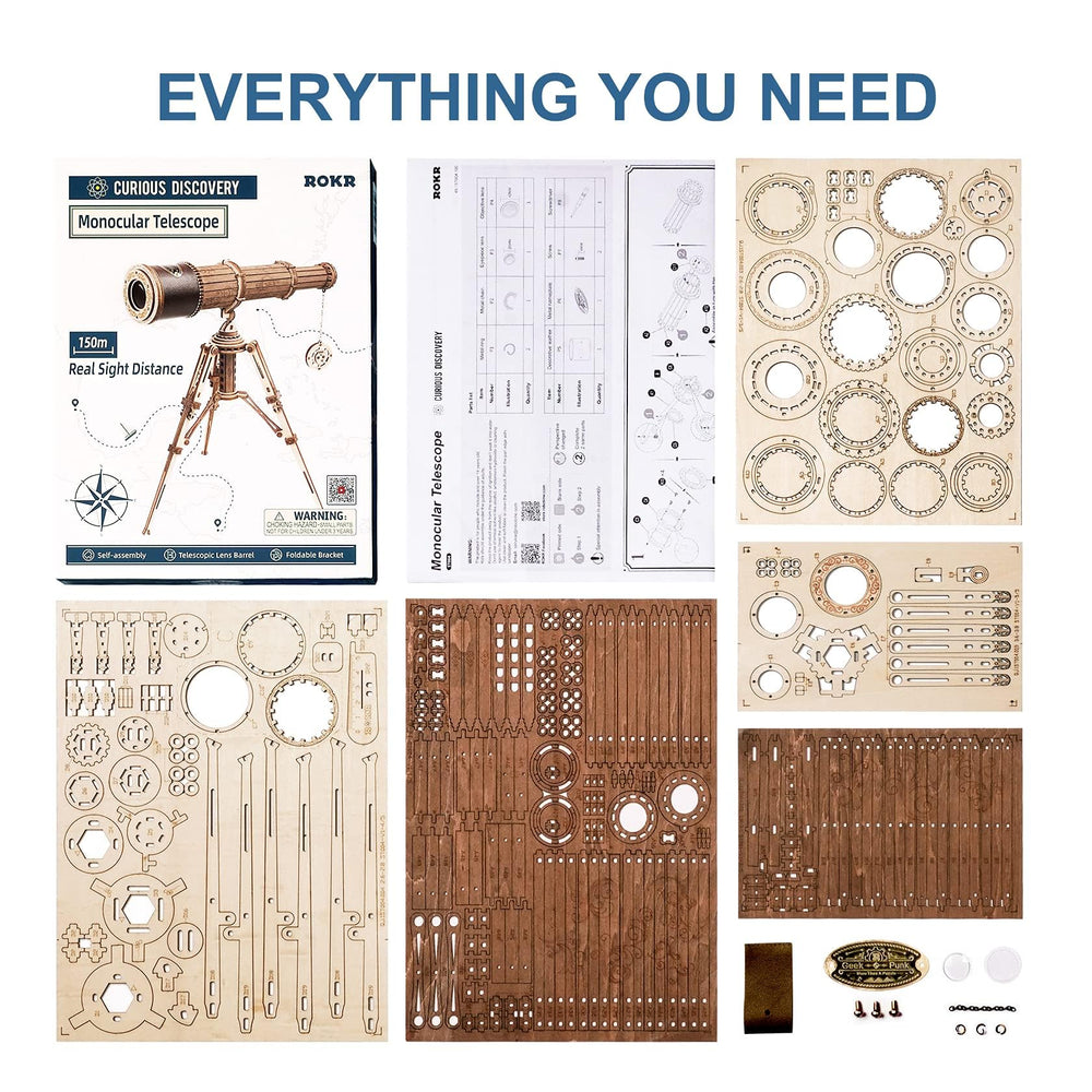 ROKR detailed package content highlights 314 wooden parts and a helpful guide