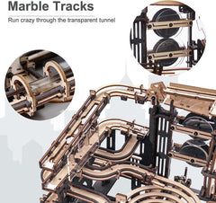 ROKR 3D puzzle hand crank demo with marbles in motion