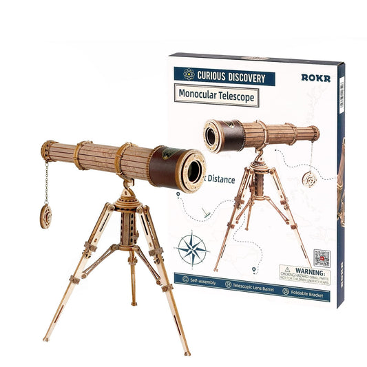 ROKR monocular telescope assembly with precise laser-cut parts for a satisfying build
